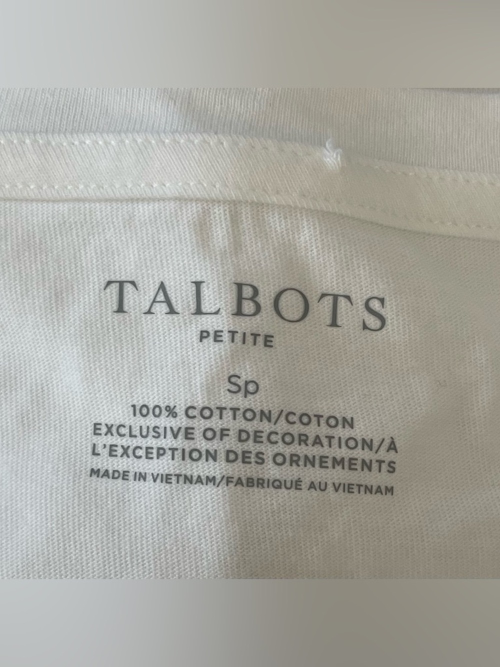 Talbots Lemon Embroidery Tee - Picture 3 of 3